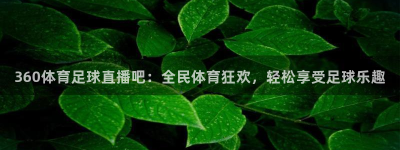 360体育足球直播吧：全民体育狂欢，轻松享受足球乐趣